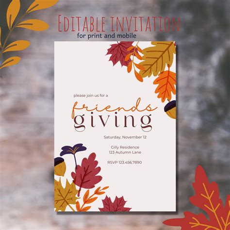 Friendsgiving Invitation Templates in PDF