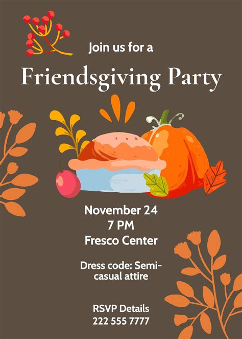 Friendsgiving Invitation Templates in Word