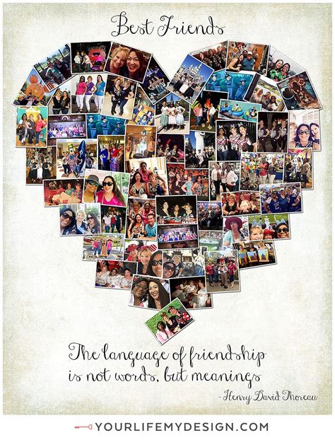 Friendship Heart Picture Collage Template