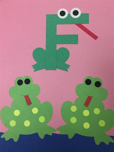 Frog Craft Template With Letter F For Kids