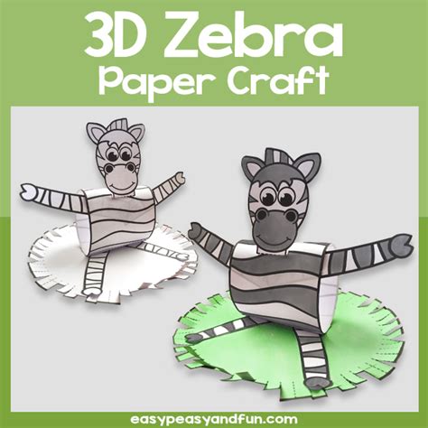 Fun 3D Paper Zebra Template