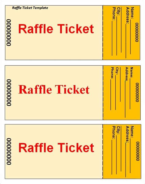 Fundraiser Ticket Template Example 1