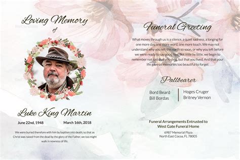 Funeral Announcement Template Design