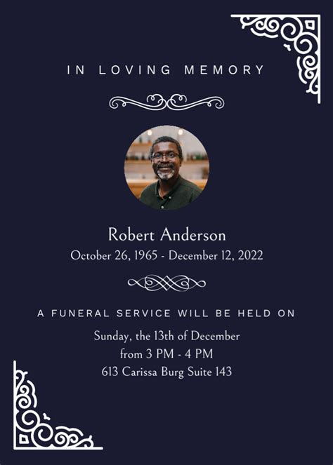 Simple Funeral Announcement Template