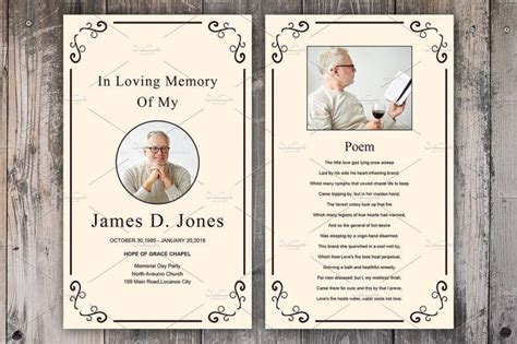 Funeral Card Template Indesign