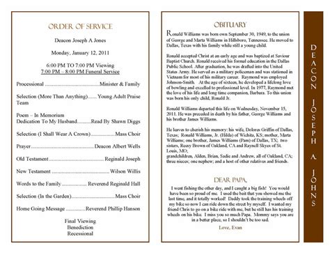 Layout of a Funeral Home Obituary