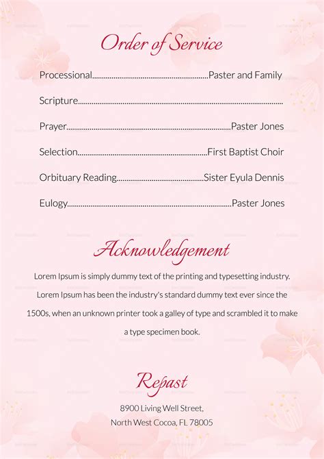 Funeral Order of Service Template 7