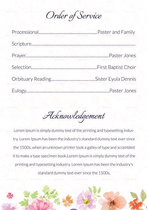 Funeral Order of Service Templates Image 3