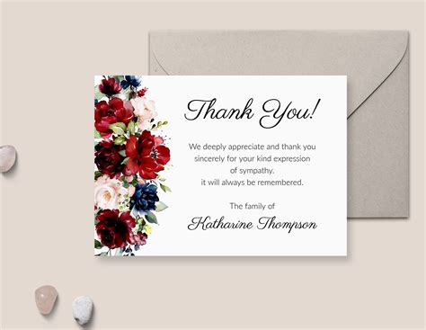 Funeral Thank You Card Message