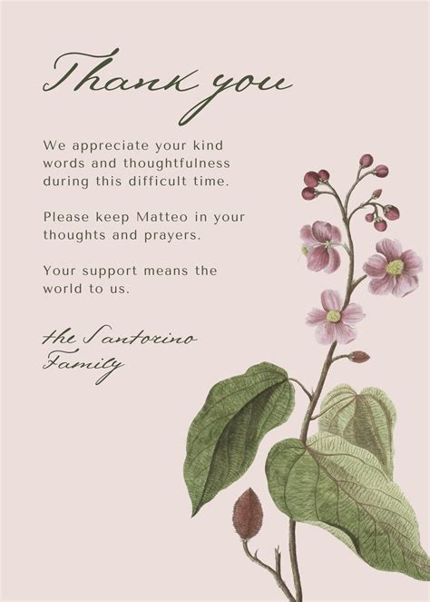 Funeral Thank You Card Templates And Examples