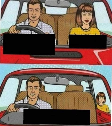 Funny Couple in Car Meme Template Example 1