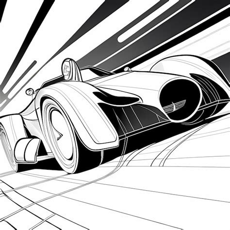 Futuristic Race Car Coloring Page