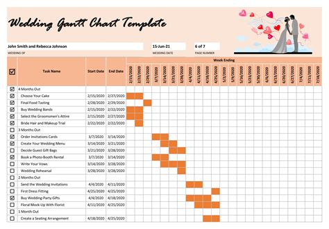 Gantt Chart Template for Events