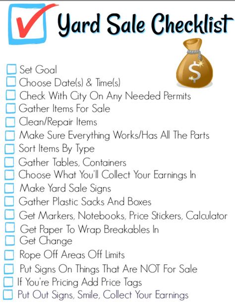 Garage Sale Checklist