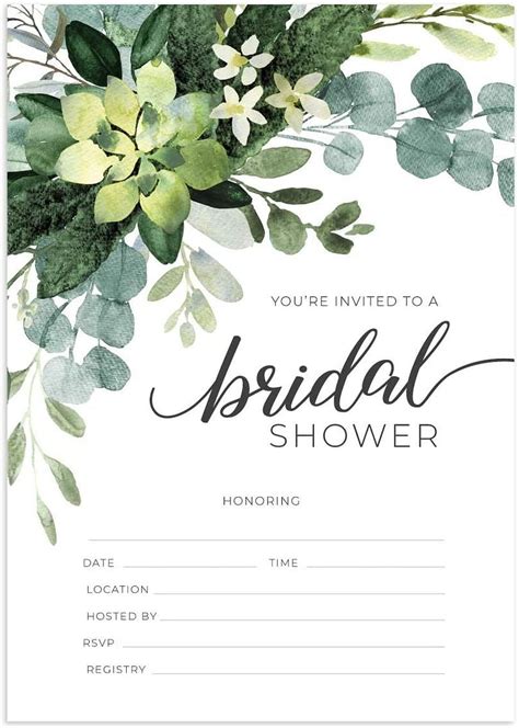 Garden bridal shower invitation template