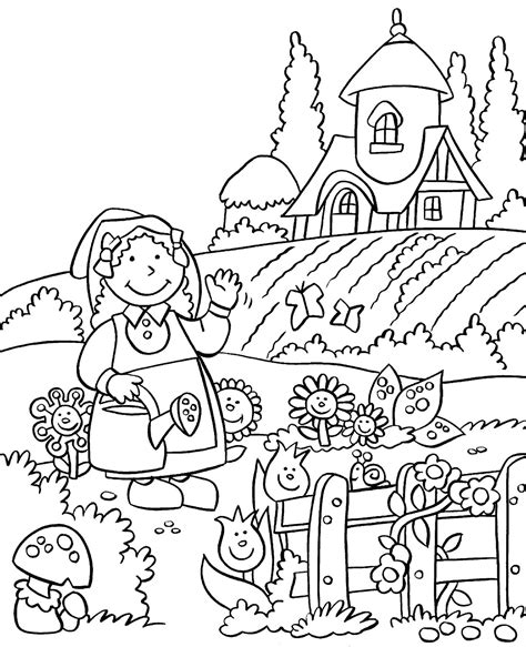 Garden Coloring Pages for Kids