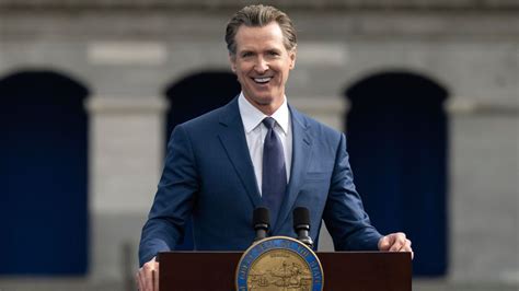 Gavin Newsom speaking at a podium