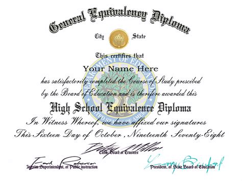 GED Certificate Template Free