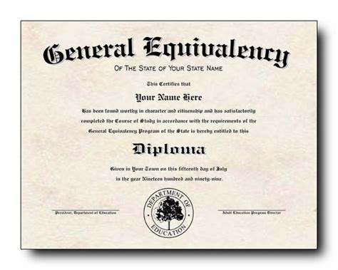 Customizable GED Certificate Template