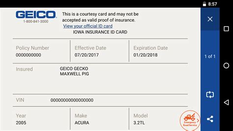 Geico Insurance Card Printable