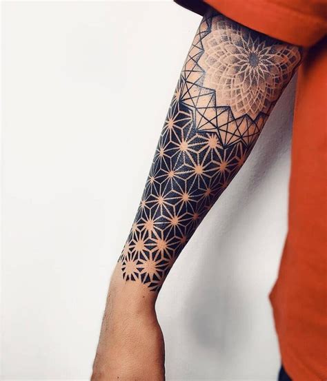 Geometric Forearm Sleeve Tattoos