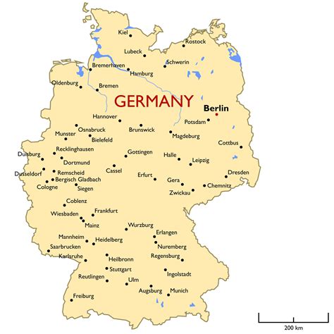 Germany Major Cities Map