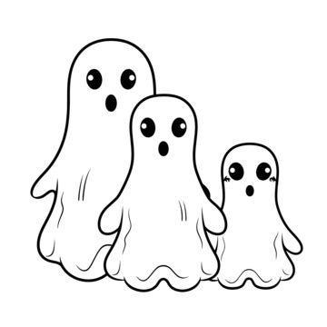 Ghost Family Coloring Page