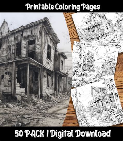 Ghost Town Coloring Page