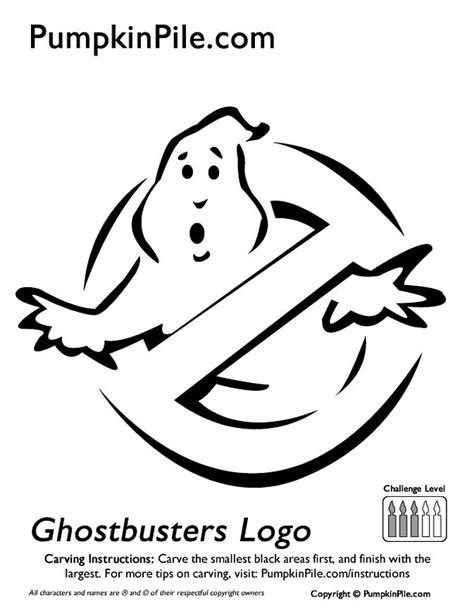 Ghostbuster Pumpkin Carving Template Design