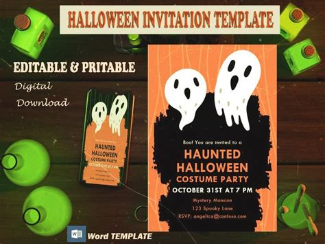 Ghostly Halloween Invitation Templates