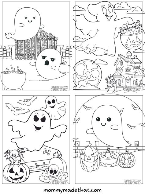 Ghostly Scenes Coloring Page