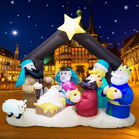 Giant Nativity Scene with Inflatable Figures