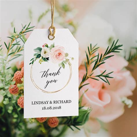 Gift Tag Templates for Weddings