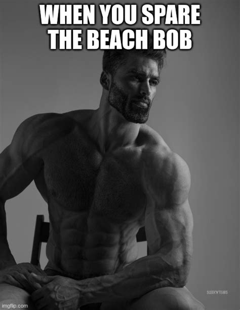 Giga Chad beach meme