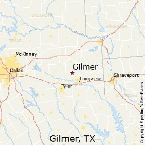 Map of Gilmer, Texas