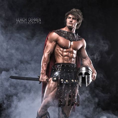 A person in a gladiator costume, representing a gladiator warrior athlete