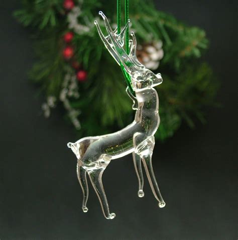 Glass Reindeer Christmas Ornaments