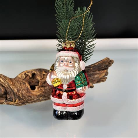 Glass Santa Christmas Ornaments