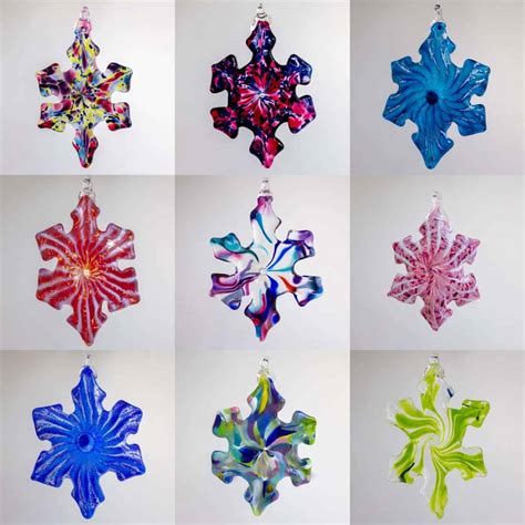 Glass Snowflake Christmas Ornaments