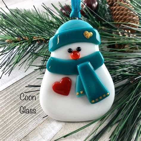 Glass Snowman Christmas Ornaments