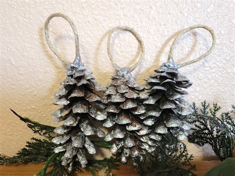 Glittery pinecone ornaments