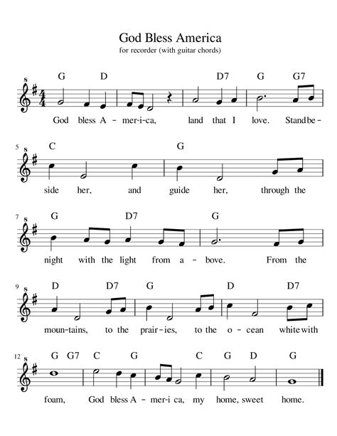 God Bless America Sheet Music