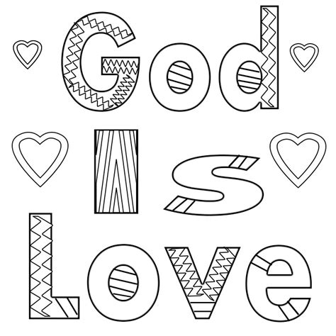 God is Love Coloring Page