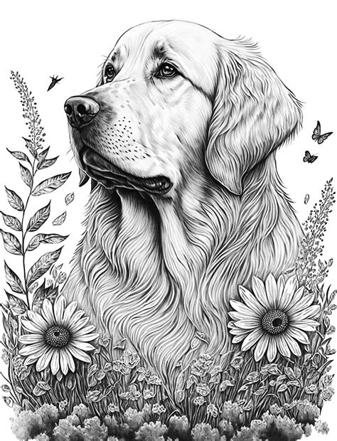 Golden Retriever Coloring Page