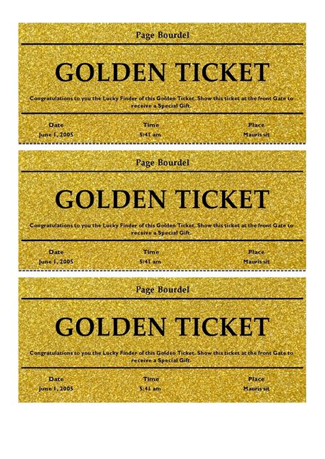 Polar Express Golden Ticket Template