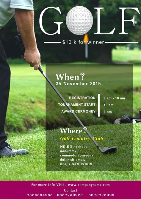 Golf Outing Flyer Template Example 1