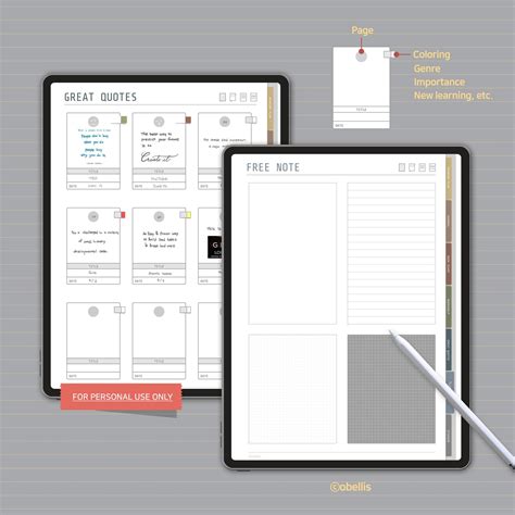 Goodnotes book journal templates