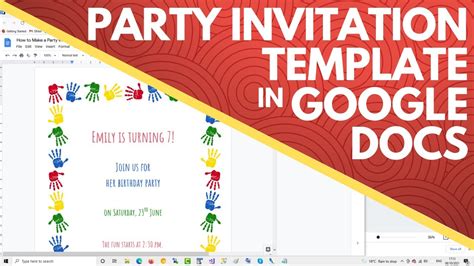 Google Docs Party Invitation Template