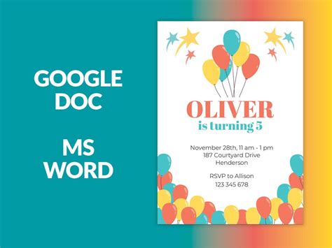 Google Docs Party Invitation Templates 3