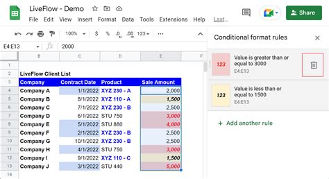 Google Sheets Conditional Formatting Formulas